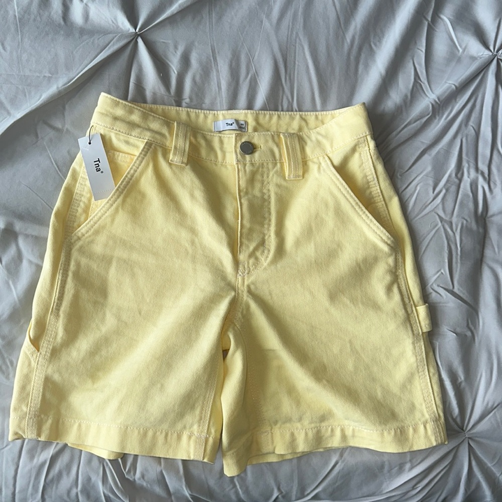 Tna light yellow jean shorts brand new